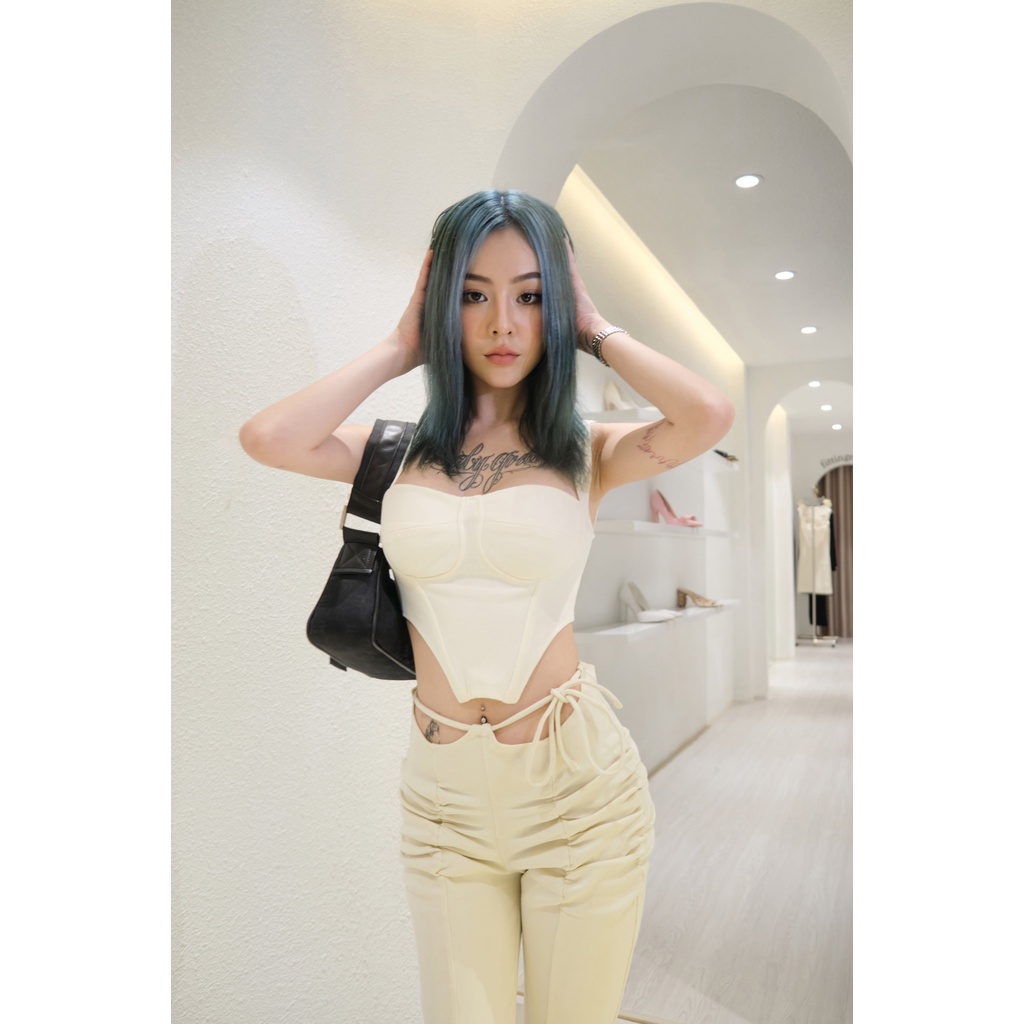 Áo croptop corset cúp ngực thun gân Envy Corset - Tipblu