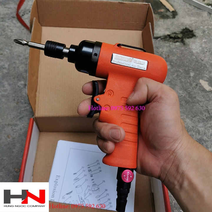 Dụng cụ tháo vít và bu long dùng khí né B0R0 8115 có chỉnh áp và đảo chiều