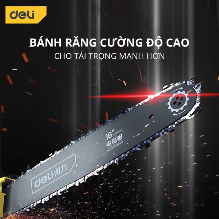 Máy Cưa Xích Điện Cầm Tay Deli - g Suất Lên Tới 2000W, Lưỡi Cưa 405mm, Động Cơ Lõi Đồng DL674052 - Hình ảnh 5