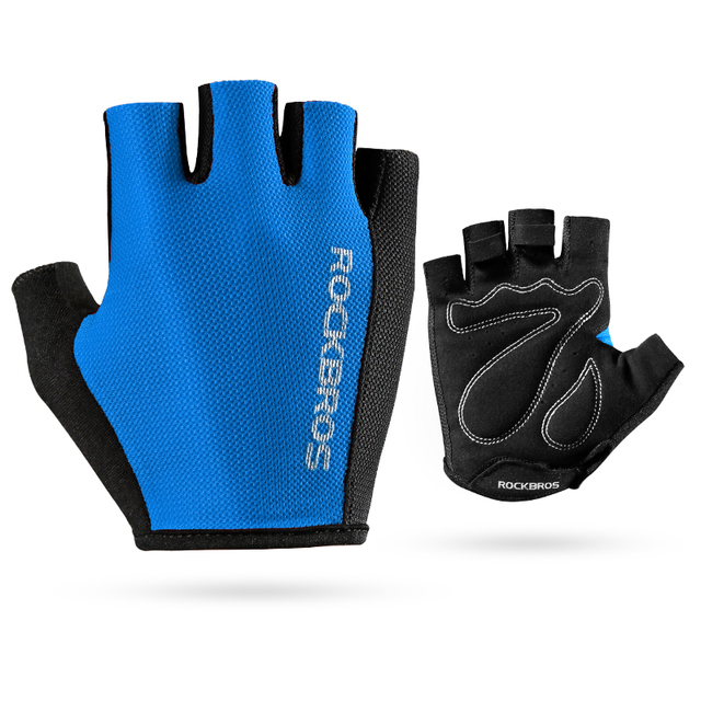 ROCKBROS Cycling Gloves Shockproof Anti Slip Half Finger Bicycle Gloves Breathable Fitness Mittens Gloves Outdoor Sport Gloves