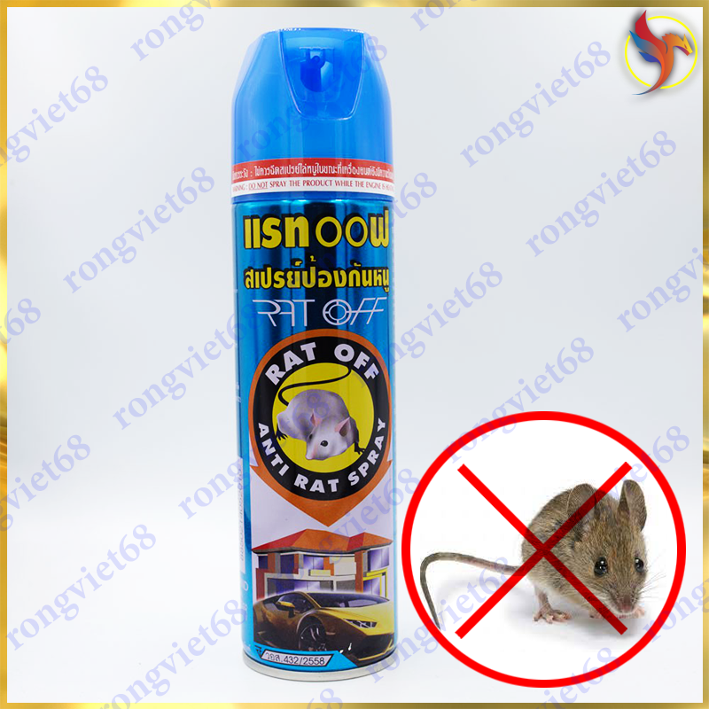Bình xịt đuổi chuột Rat RAT OFF ANTI RAT SPRAY, thuốc xịt đuổi chuột Thái Lan, đuổi chuột xe ô tô, không độc hại, đuổi chuột hiệu quả sau 1 tuần xịt - rồng việt 68