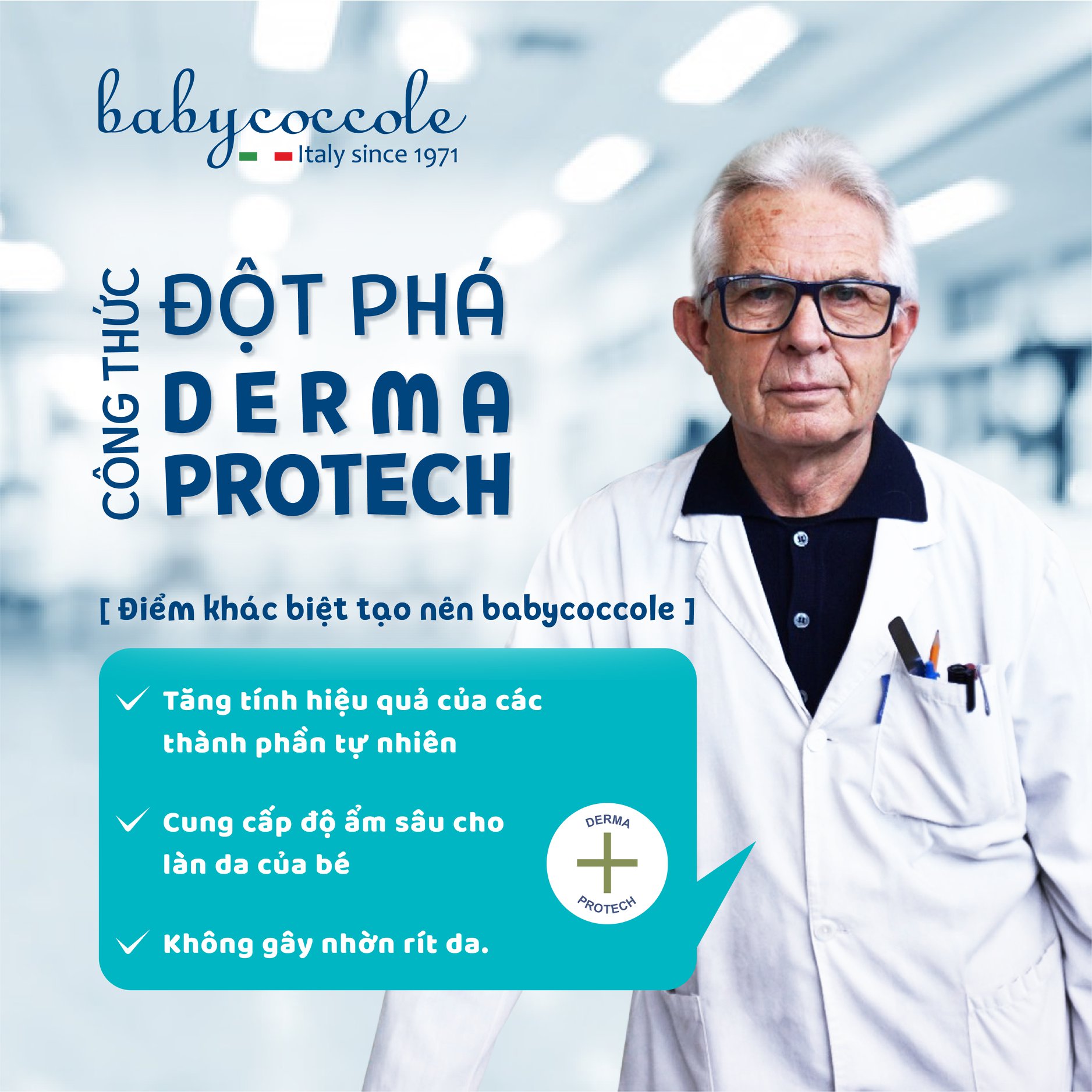 Phấn Rôm Nước Babycoccole 0M+ 30ml với Tinh Bột Bắp