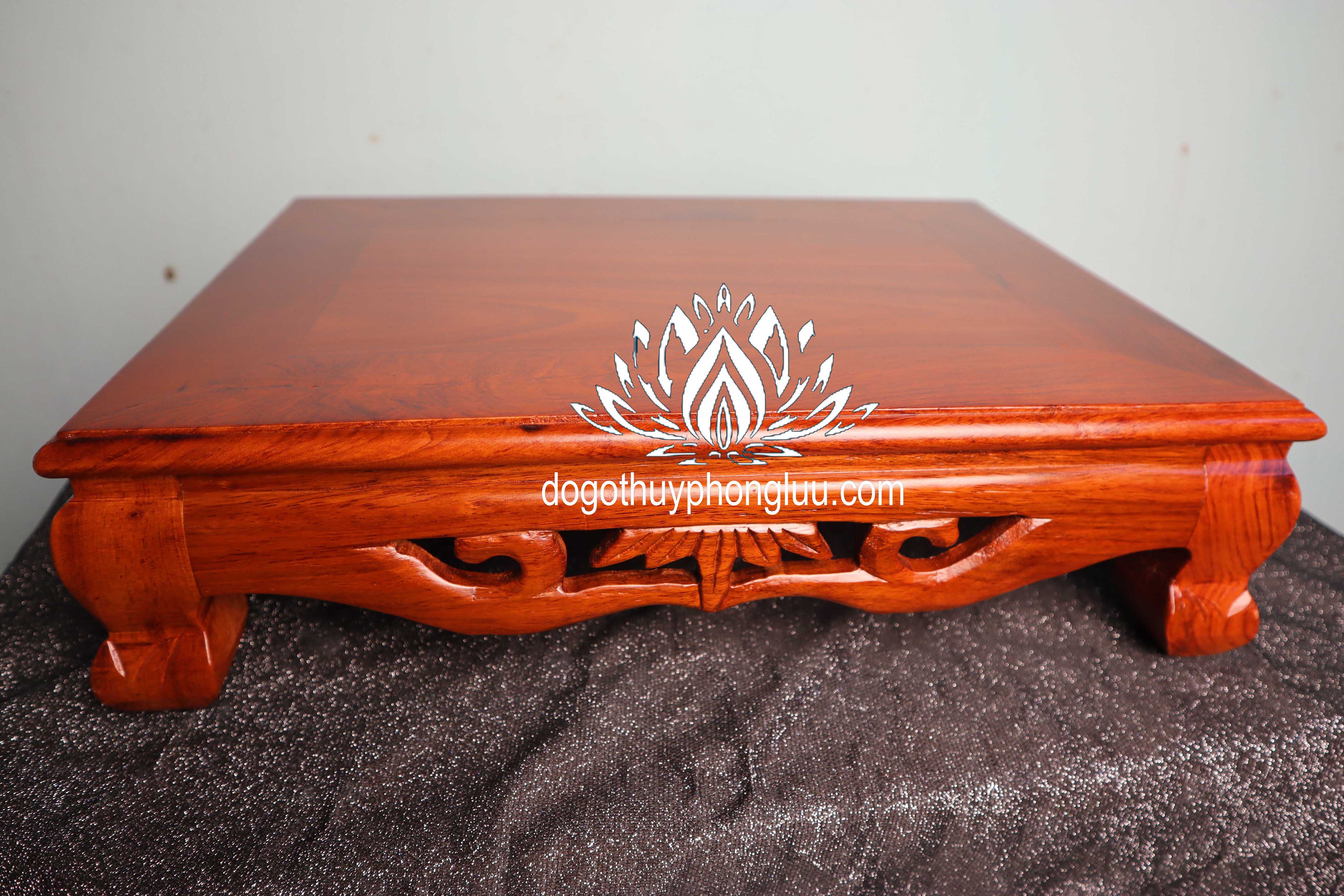 Bàn osin đục trúc, kê đồ thờ cúng gỗ hương cao 10cm