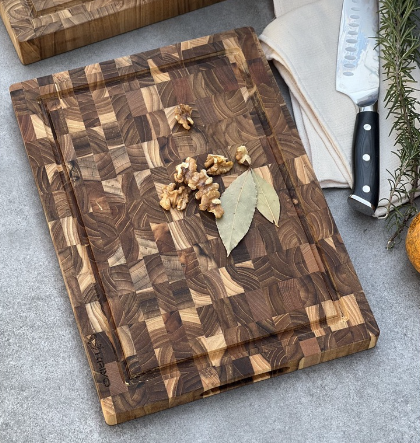 Thớt Gỗ Teak Đầu Cây KAIYO Cao Cấp Chữ Nhật - Không Khô Nứt, Cong Vênh, Mối Mọt Và Nấm Mốc