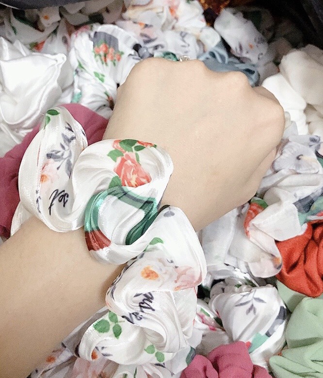 Cột tóc, Buộc tóc cho nữ trơn vải, Cột tóc lụa nhiều màu, nhiều mẫu đẹp