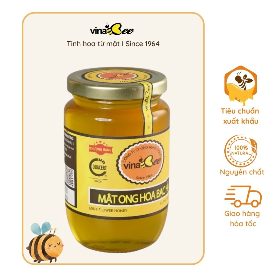 Mật ong hoa bạc hà Vinabee 500g