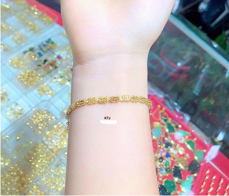Lắc tay kim tiền cho bé vàng 10k LTV27