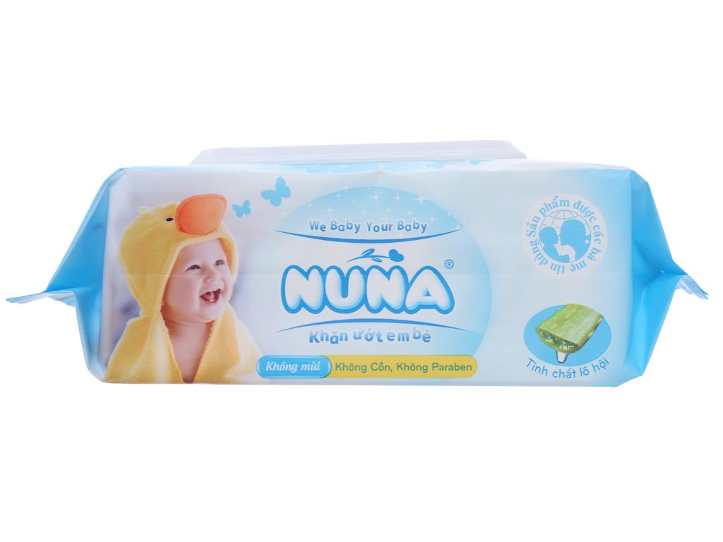 Khăn ướt em bé NUNA 100 miếng - không mùi