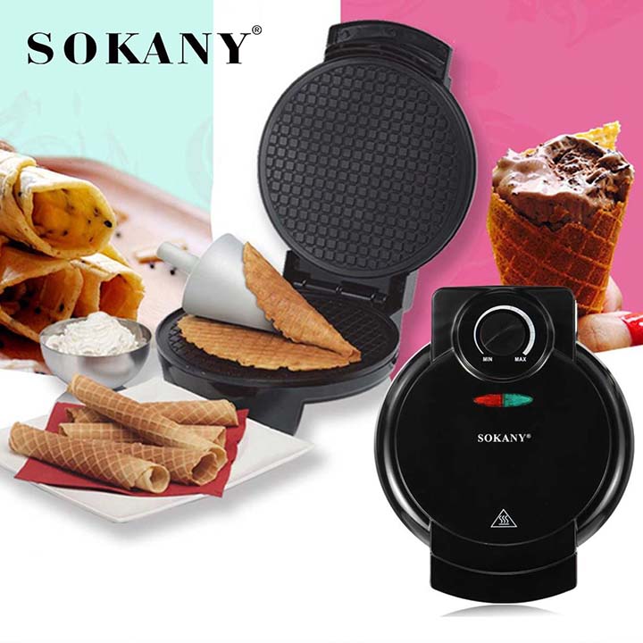 [SOKANY] Máy làm bánh quế, Ốc quế cuộn 2 mặt chống dính