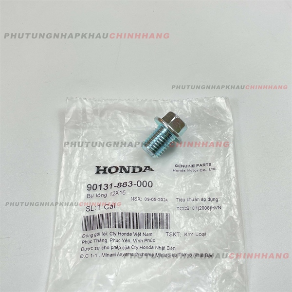 Ốc xả nhớt Honda 12X15 cho xe Tay Ga xe Số chính hãng Honda 9280012000 / 90131883000