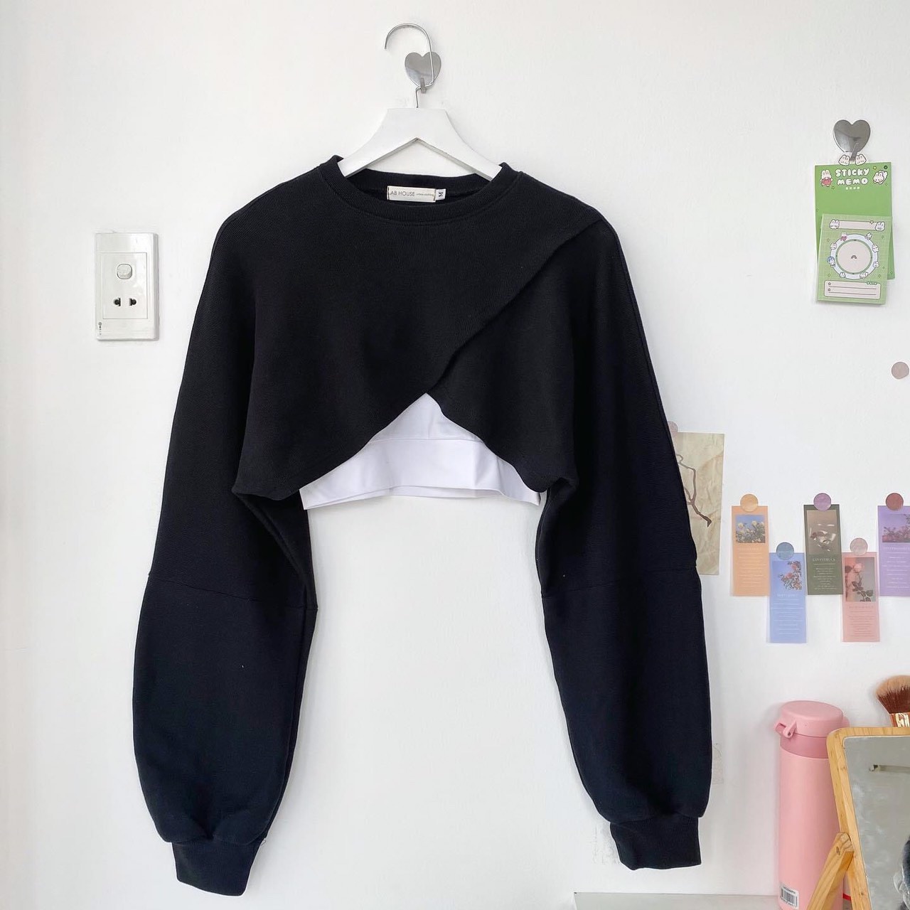 SET 2 MÓN ÁO CROPTOP ĐẮP CHÉO TAY PHỒNG CỰC HOT