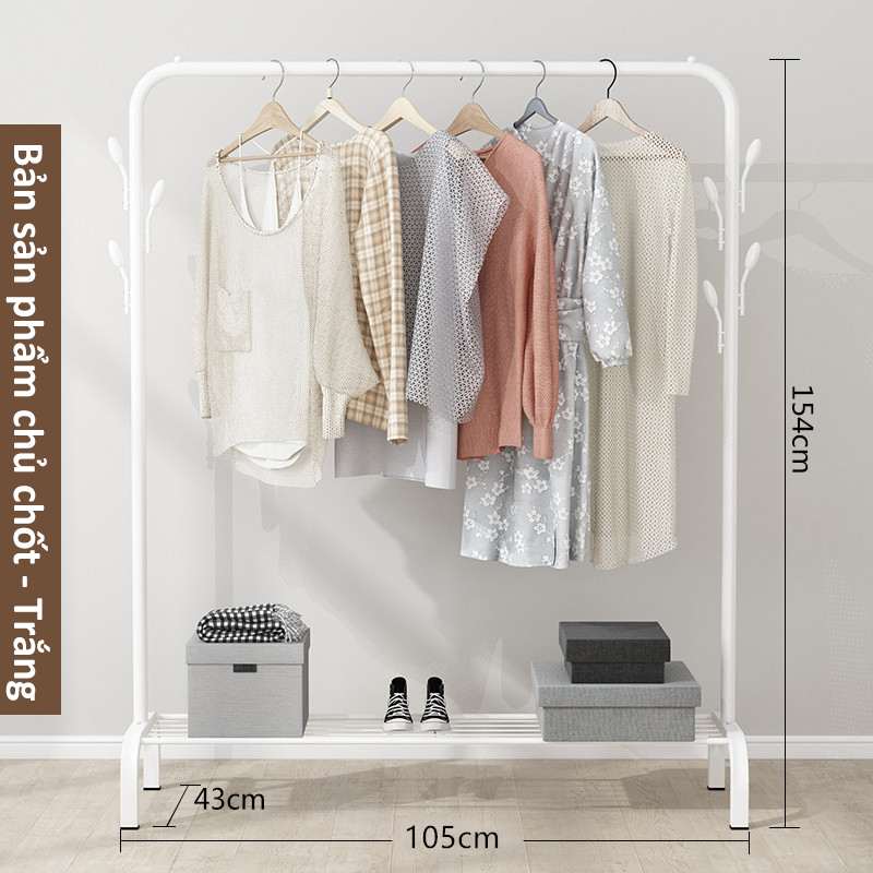 Giàn phơi quần áo đơn giản đặt trong phòng ngủ ngoài ban công có thể gập gọn - 105CM