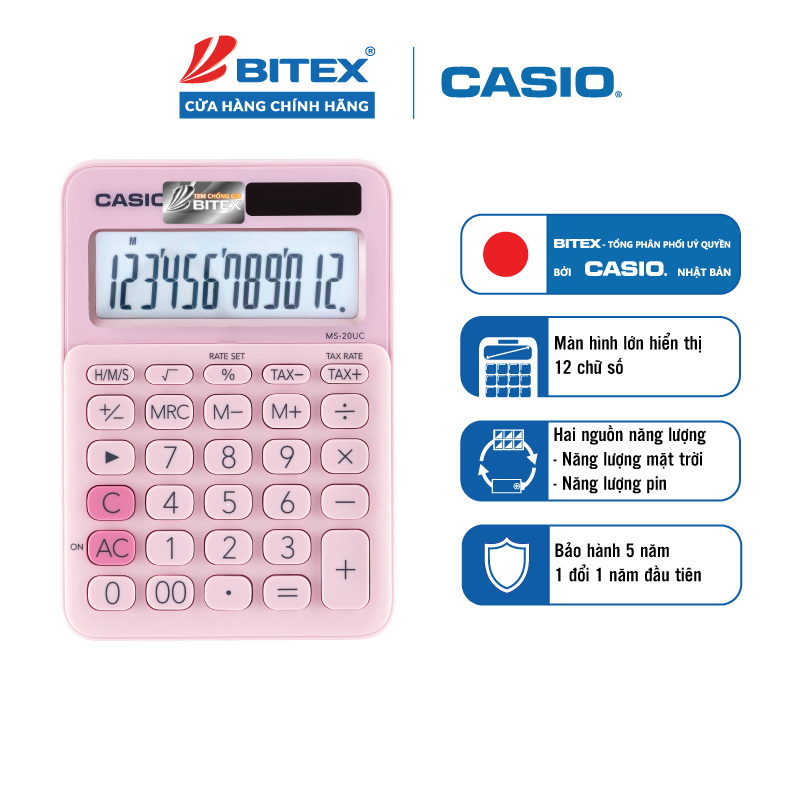 Máy tính CASIO MS-20UC NHIỀU MÀU