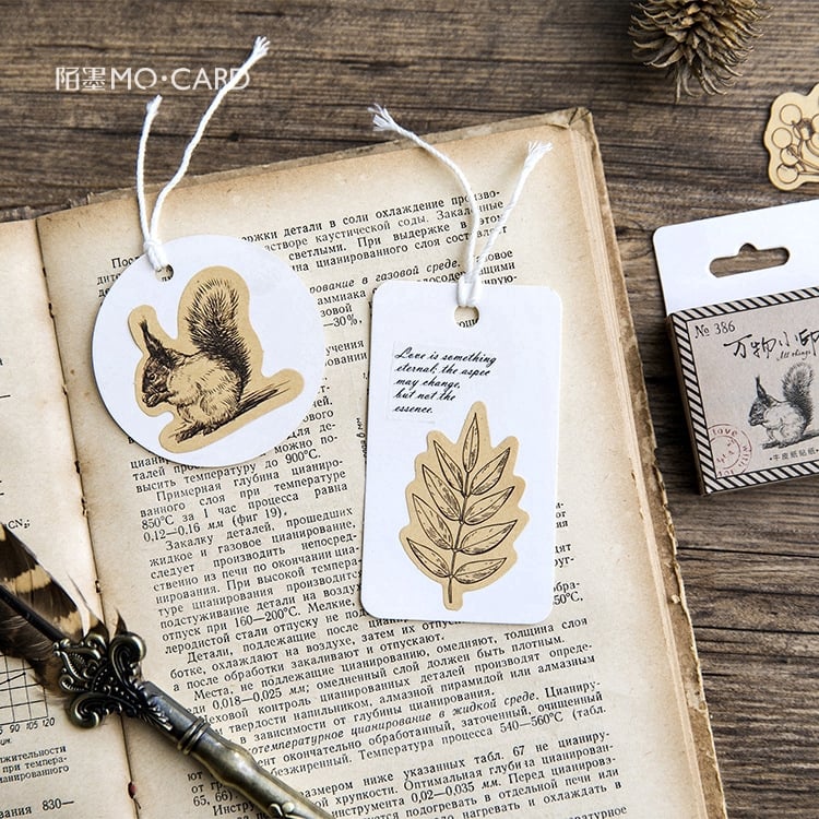 HỘP 46 STICKER VINTAGE SÓC, ĐỘNG VẬT