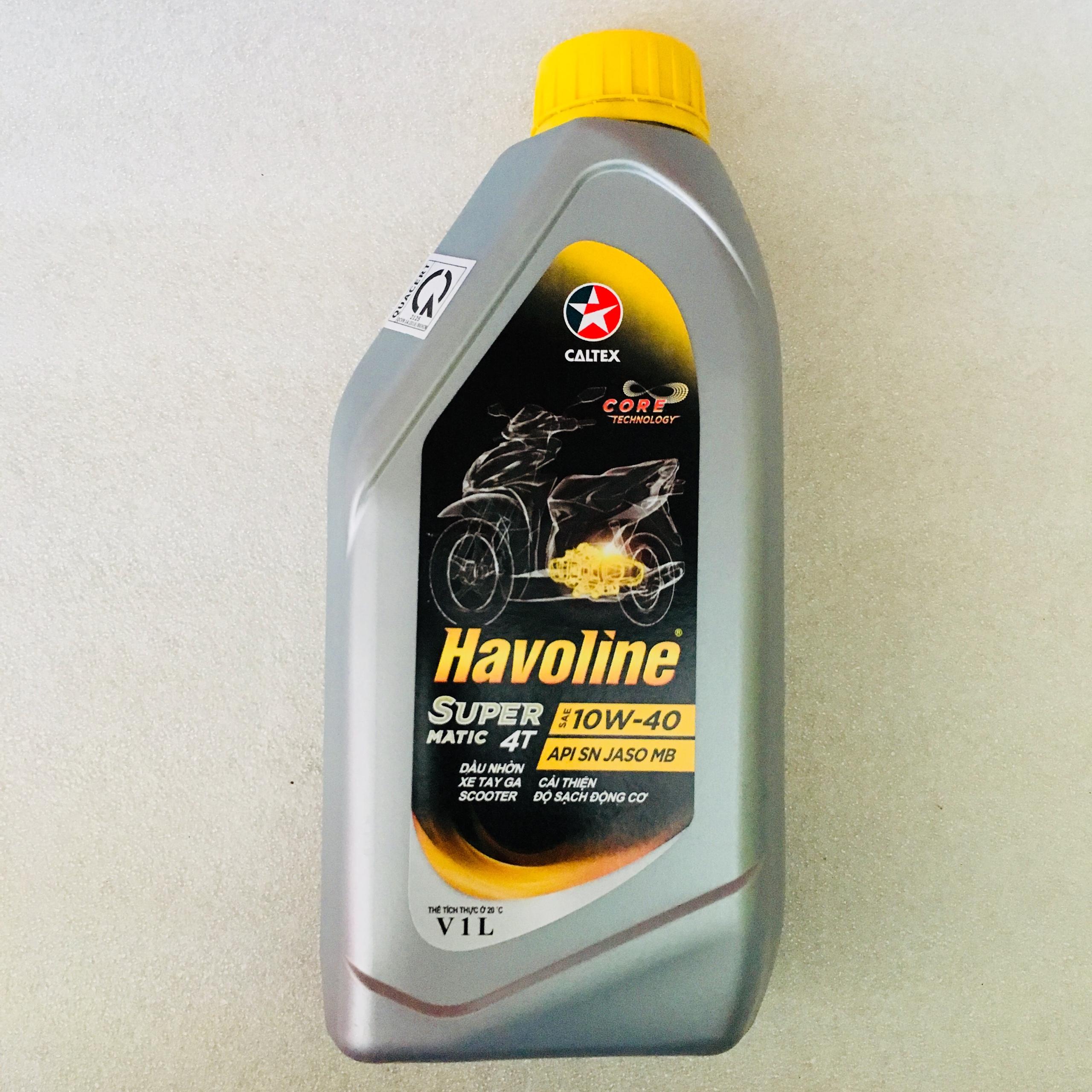 NHỚT HAVOLINE SUPER MATIC 4T SAE 10w40 1L - XE TAY GA( chai xám nắp vàng)