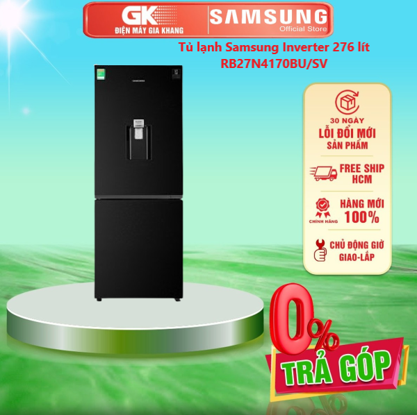 TRẢ GÓP 0% - Tủ lạnh Samsung Inverter 276 lít RB27N4170BU/SV Mới 2020