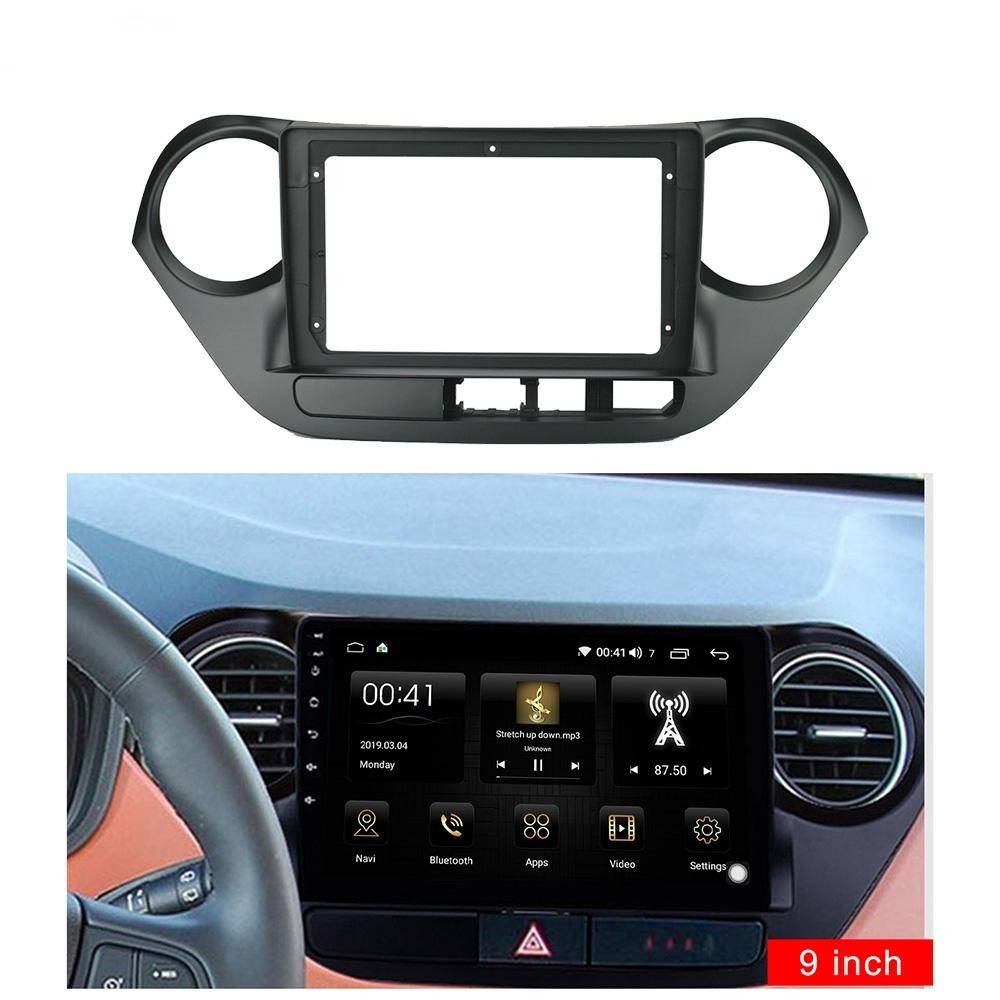 Mặt dưỡng 9inch lắp dvd android cho xe huyndai i10 từ 2013 -2019 9inch- có jack nguồn zin