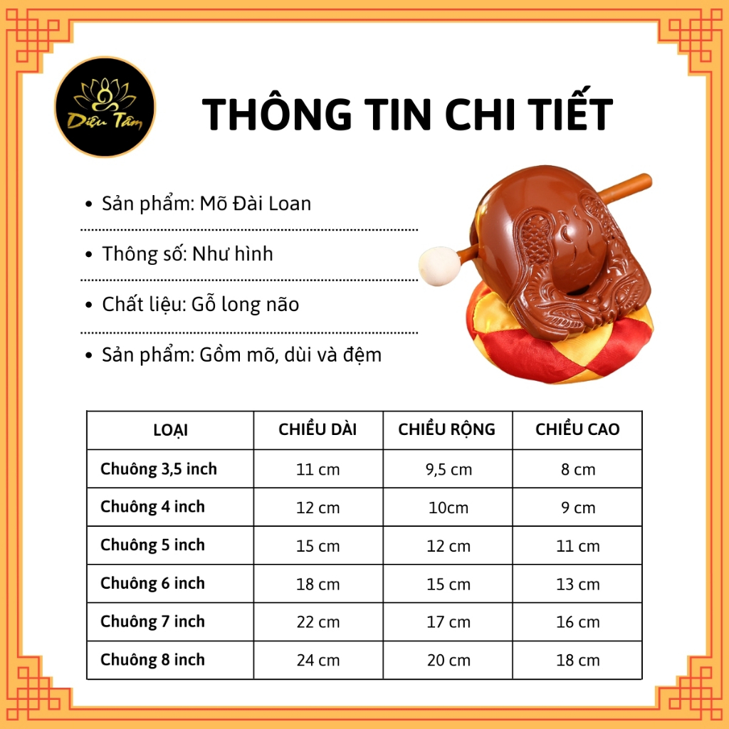 Mõ vàng tụng kinh, mõ chùa Đài Loan mõ gỗ long mão niệm phật đồ thờ cúng