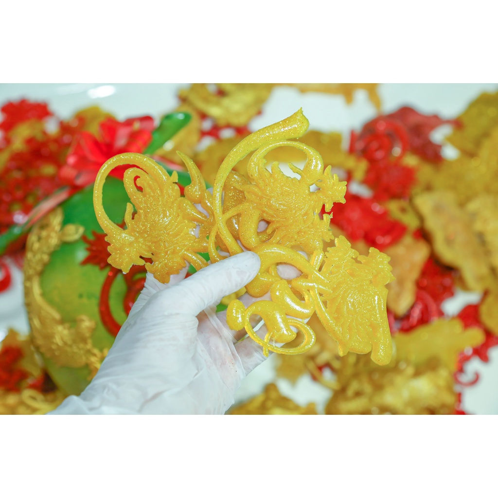 Chữ nổi Thư pháp 3D-COMBO PHÚC, LỘC, THỌ[COMBOTrang trí dưa, dừa bưởi thư pháp ngày tết]ThanghaCalligraphy