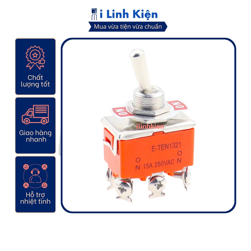 Công tắc gạt đôi e-ten1321 15a 250v 2 chế độ on-on 6p