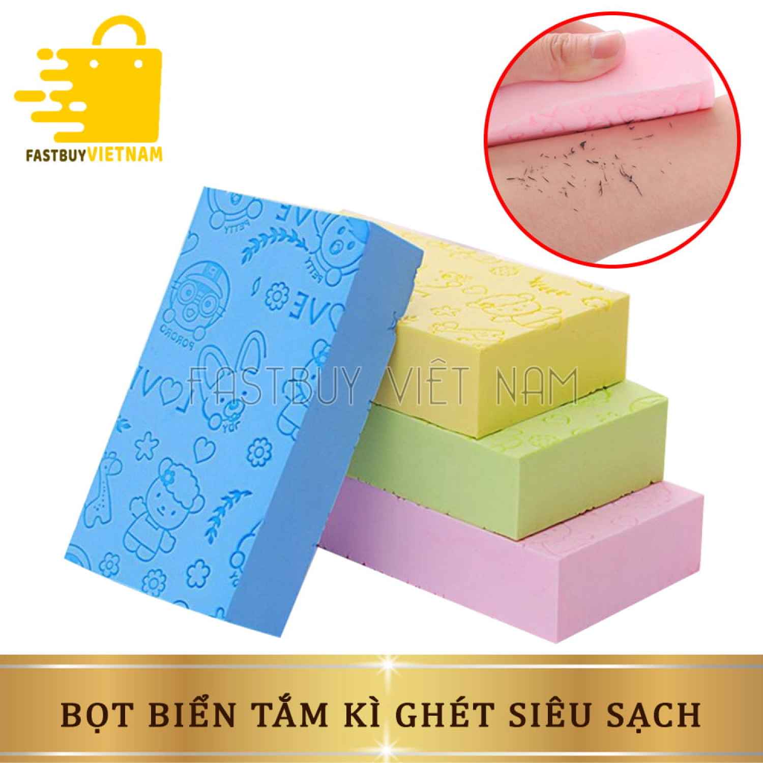 Bông Tắm Kì ɡhét Hàn Quốc siêu sạch , Mút tắm kì ɡhét Hàn Quốc PORORO, Bông tắm tạo bọt nhiều màu dễ thương mềm mại ,kháng khuẩn, an toàn cho mọi loại da