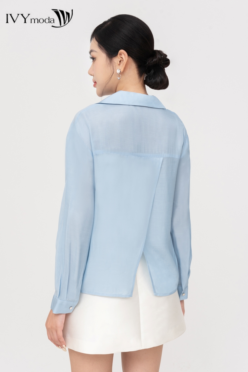 Áo sơ mi lụa IVY moda MS 16M8413