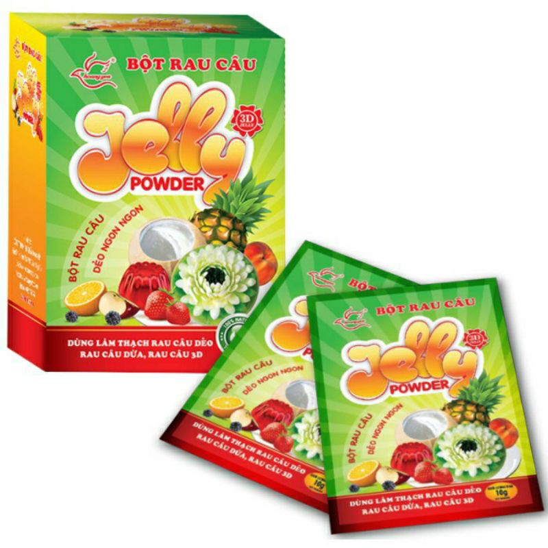 bột rau câu dẻo jelly Hoàng Yến (1 hộp 12 gói)