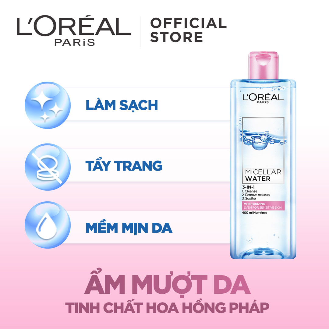 Nước tẩy trang l'oreal micellar water 3-in-1