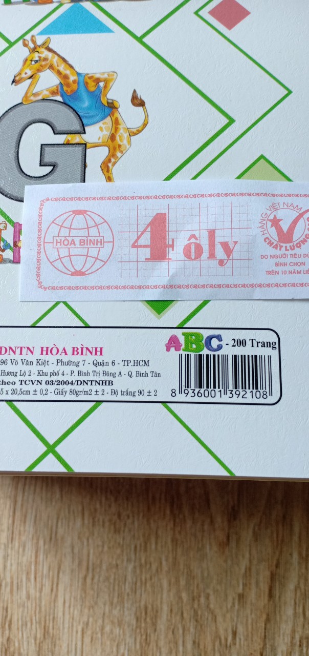 Lốc 10 cuốn tập 200 trang ABC Hòa Bình