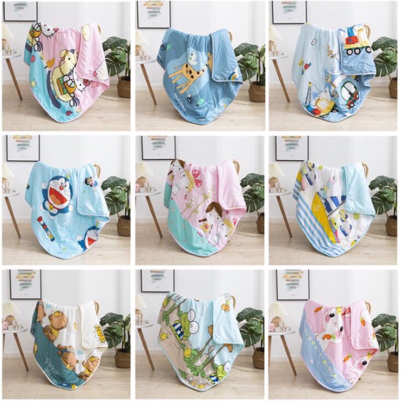 Chăn đũi cotton hè thu 2 mặt hoạ tiết cao cấp cho bé trai /bé gái.