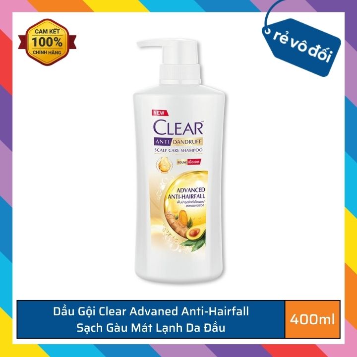 Dầu gội Clear sạch gàu mát lạnh da đầu 400ml - Thái Lan