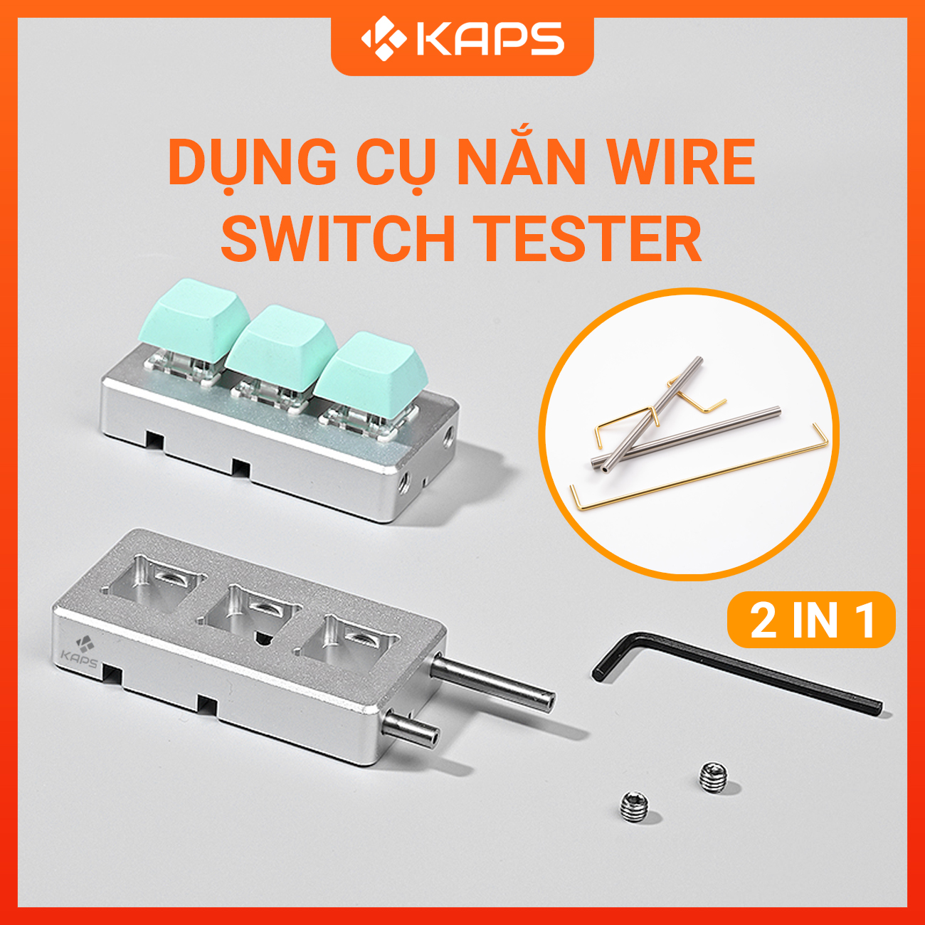 Bộ dụng Cụ Nắn Thẳng Wire Stab, switch tester 2 IN 1, Ống cân bằng Stab bàn phím cơ, giúp cân wire dễ dàng, nhanh chóng