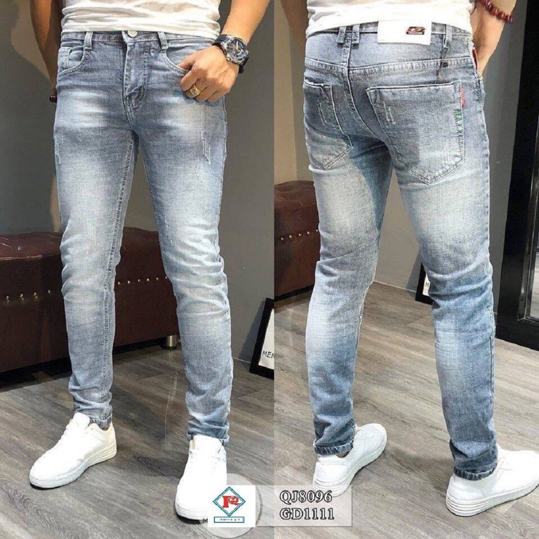 Quần Jean Nam Trơn ống đứng dáng slim Fit- vải jeans bò co giãn 4 chiều cao cấp