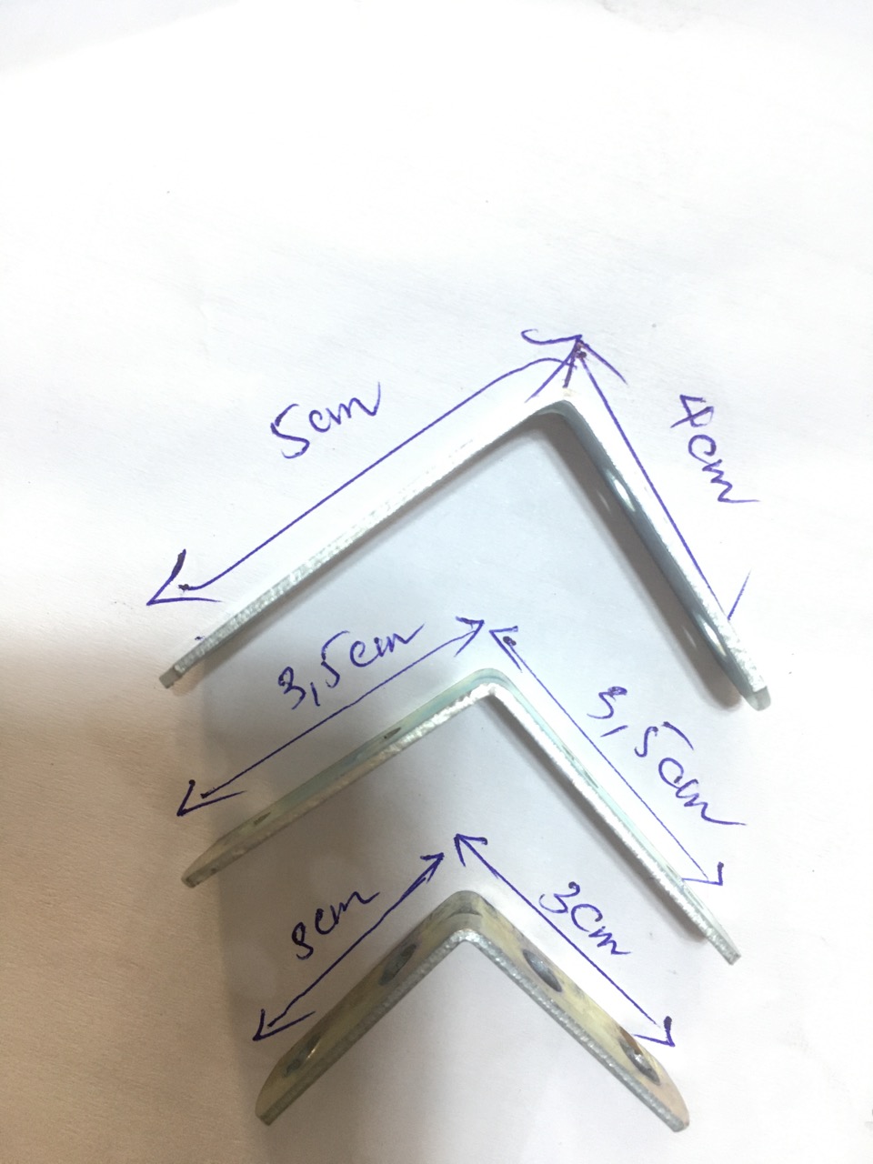 [combo 20 cái] Ke góc vuông sắt, bản mini nhỏ 4 lỗ