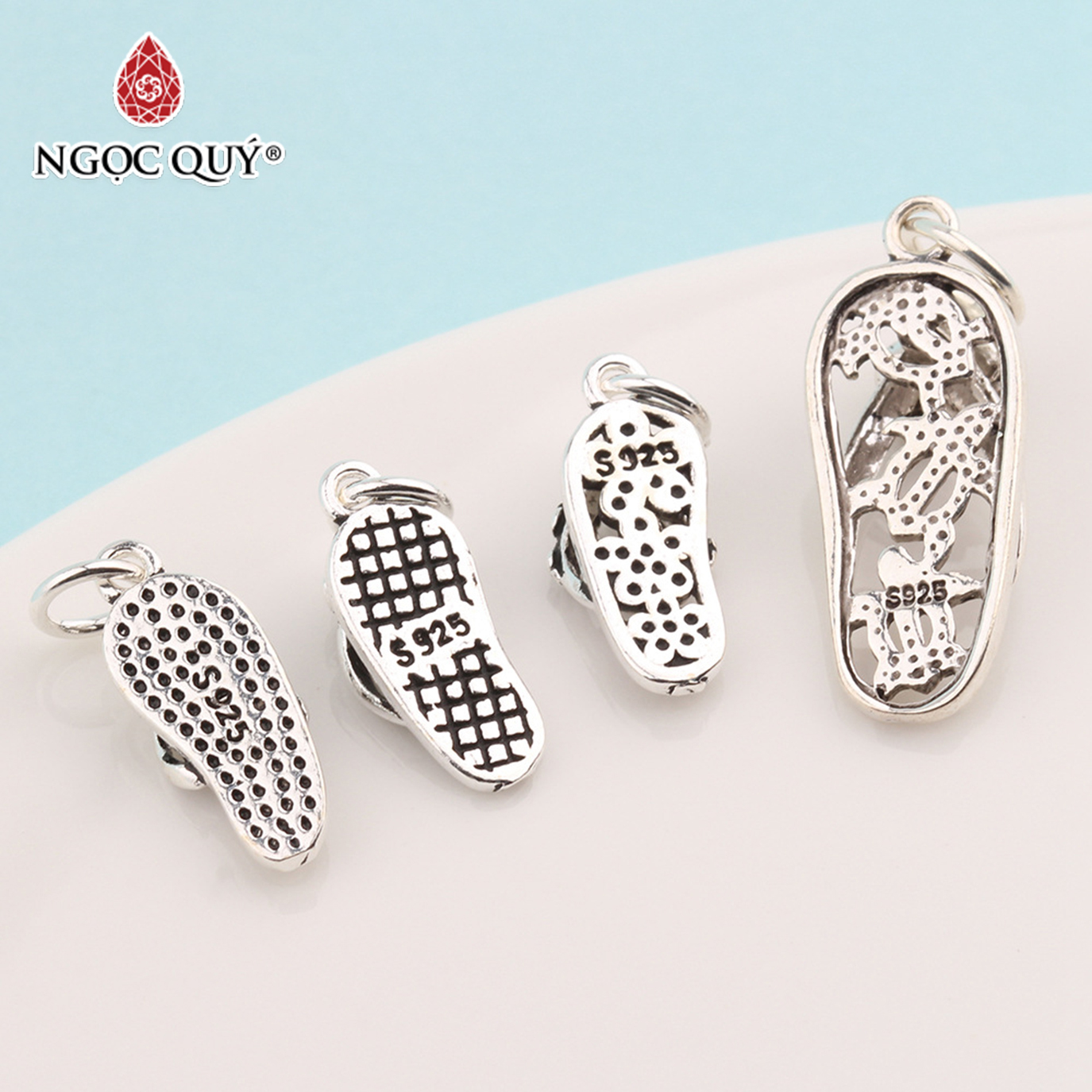 [HCM]Charm bạc hình chiếc dép treo - Ngọc Qúy Gemstones