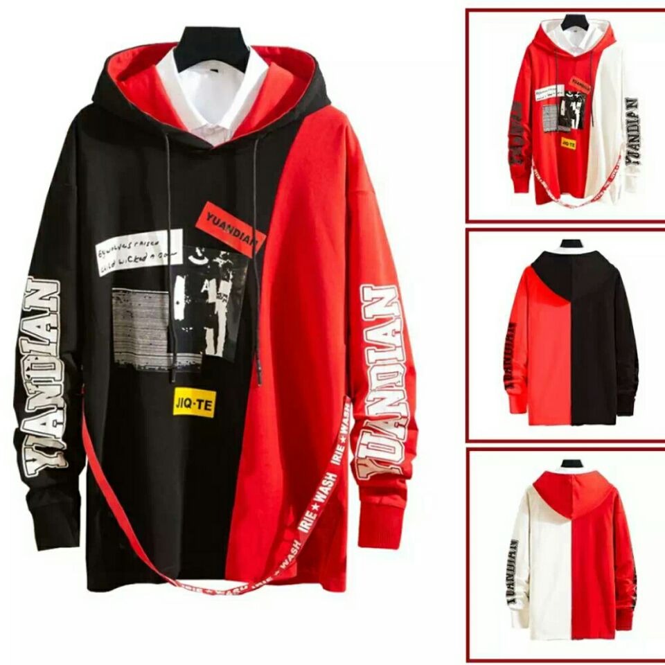 Áo khoác hoddie phối 2 màu dây