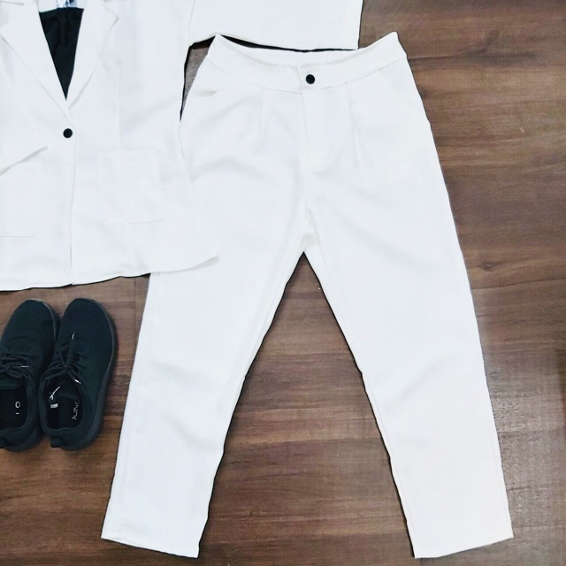 [HCM]SÉT VEST NỮ - SÉT VEST 3 MÓN TAY LỠ ĐEN TRẮNG