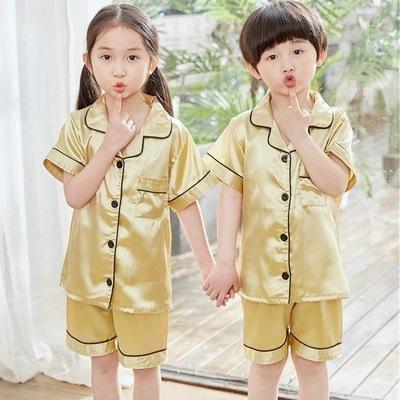 Bộ Quần Áo Pijama Chất Phi Lụa Bóng Cho Bé Trai Bé Gái