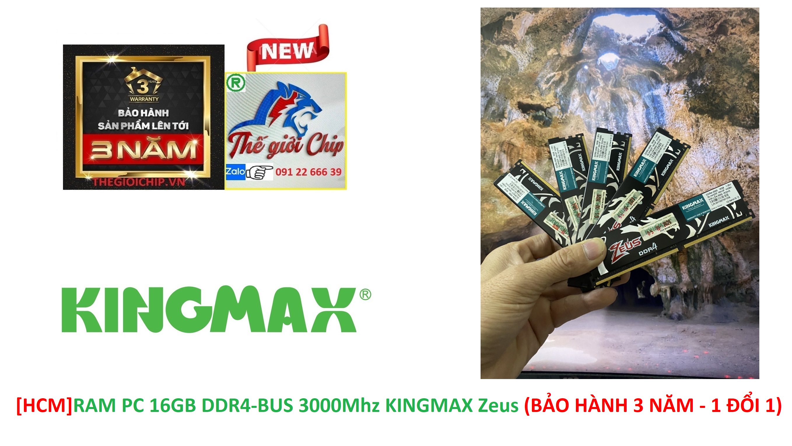 [HCM]RAM PC 16GB DDR4-BUS 3000Mhz KINGMAX Zeus (BẢO HÀNH 3 NĂM - 1 ĐỔI 1)