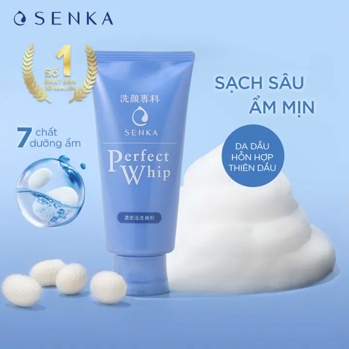 Sữa rửa mặt sạch hoàn hảo ẩm mịn tự nhiên với bọt tơ tằm trắng Senka Perfect Whip 120g số 1 Nhật Bản | Lazada.vn