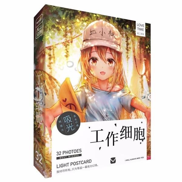 Postcard Hataraku Saibou khi các tế bào làm việc 32 tấm dạ quang hộp ảnh bộ ảnh