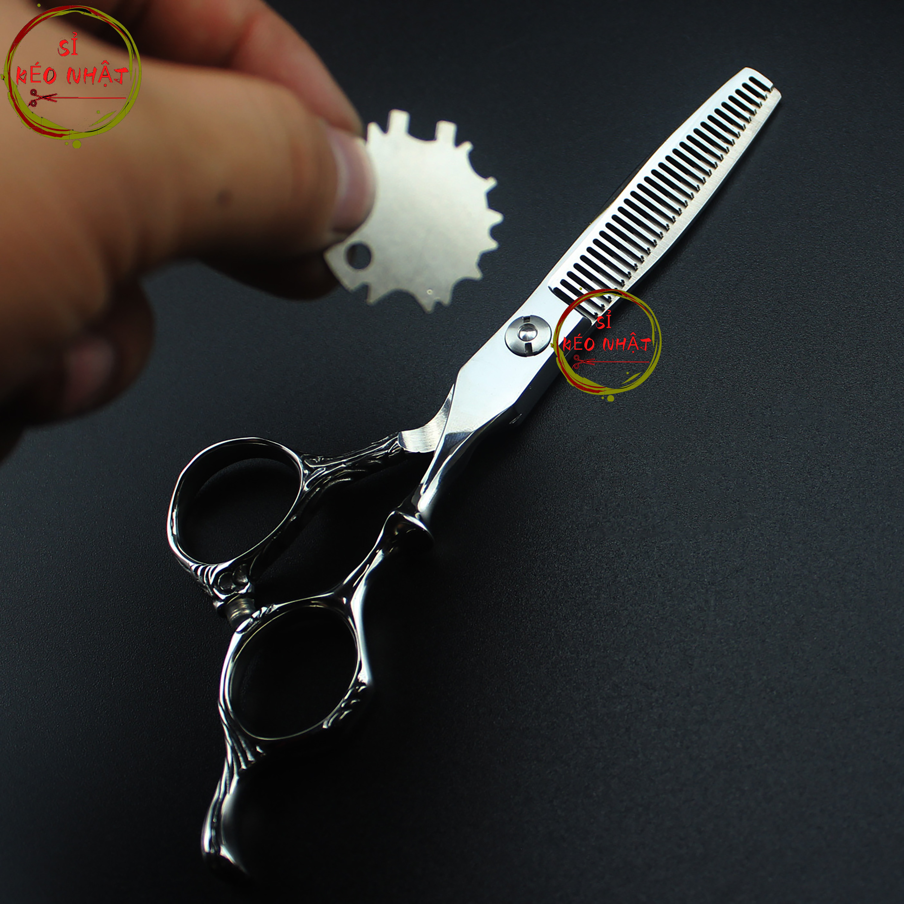Dụng cụ chỉnh kéo cắt tóc tại nhà [Màu trắng chủng loại inox]