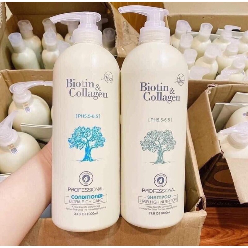 [ HÀNG CHÍNH HÃNG] Cặp dầu gội xả Biotin collagen (Dung tích mỗi chai 1000 ml)