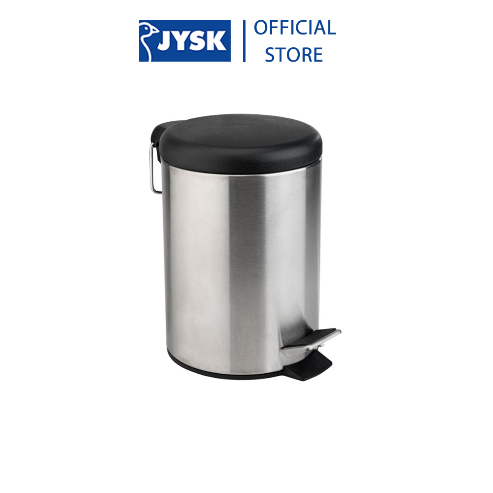Thùng rác | jysk gunsta | inox | màu inox/đen | r17xd21xc25cm | 3l