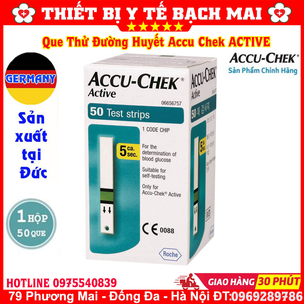Que Thử Đường Huyết Accu-Check Active [Hộp 50 Que]