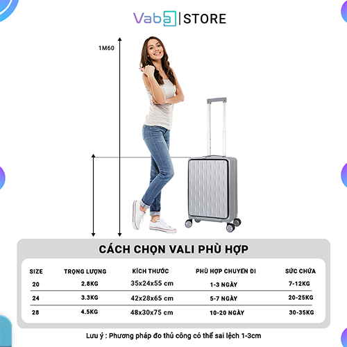 Vali kéo du lịch Vaba Sturmfrei cá tính size 20