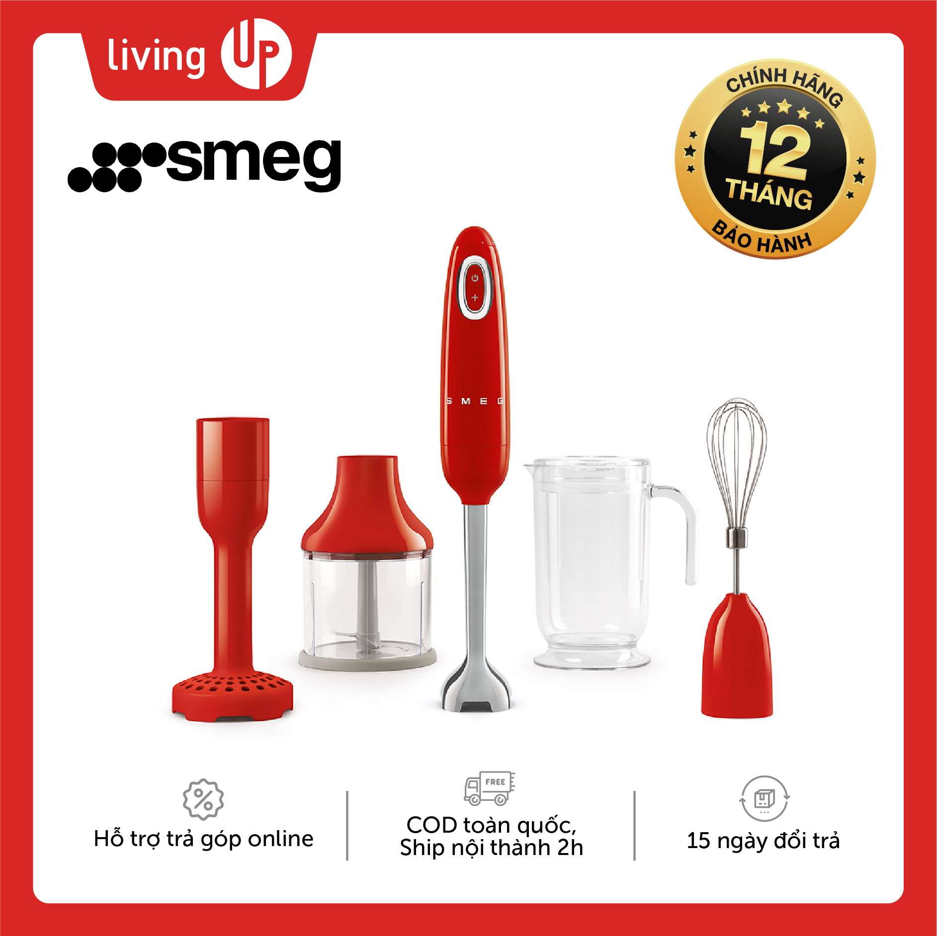 [Trả góp 0%]Máy xay cầm tay SMEG - HBF02