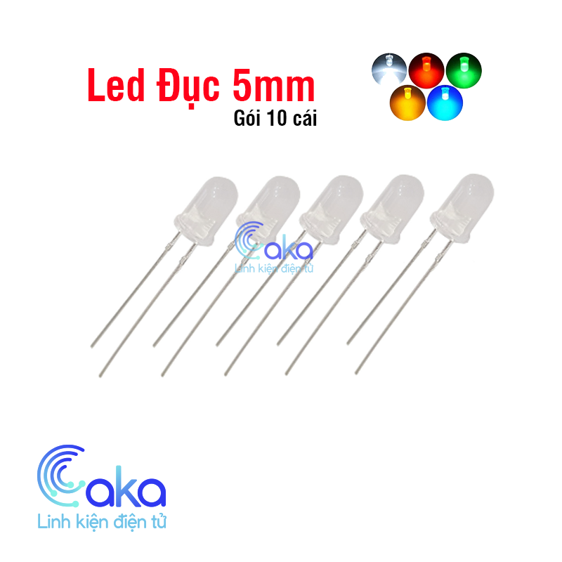 Bóng đèn led đơn 5mm Đục (Gói 10 con)
