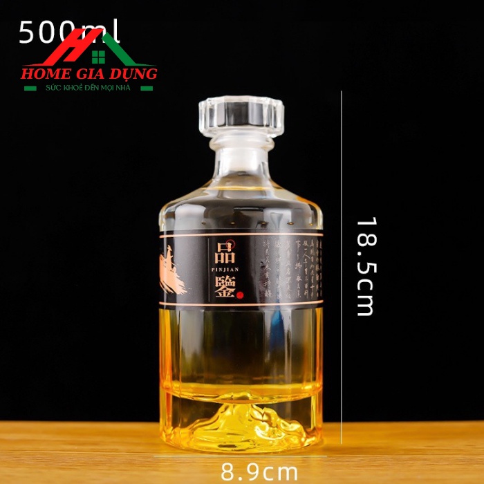 Vỏ Chai đựng Thủy Tinh nhật 500ML,  ( KHÔNG TEM  )