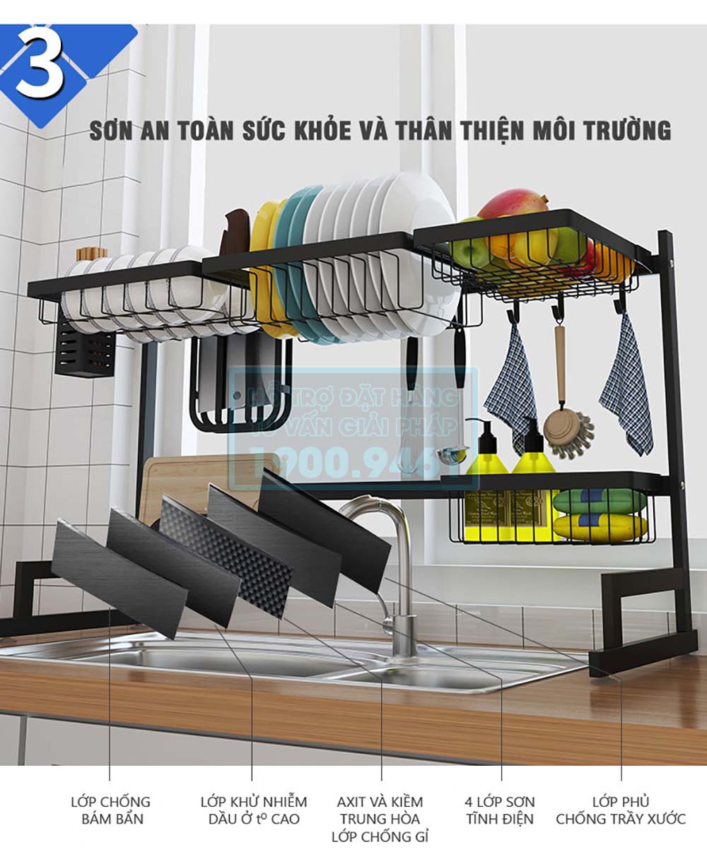 Kệ nhà bếp đa năng để gia vị chén bát 9363